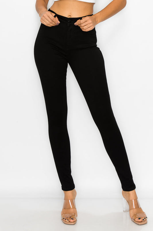 Elise - Classic High Rise Black Stretch Skinny