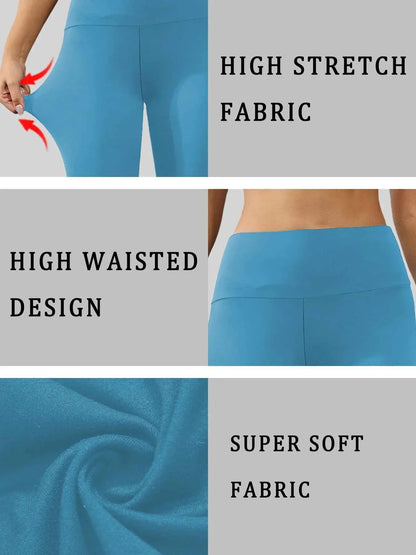 DEKM High Waisted Capri Yoga Pants - Tummy Control