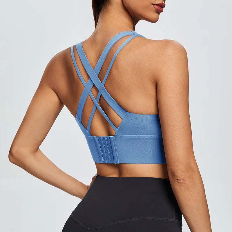 DEKM High Impact Women's Sports Bra with Back Closure