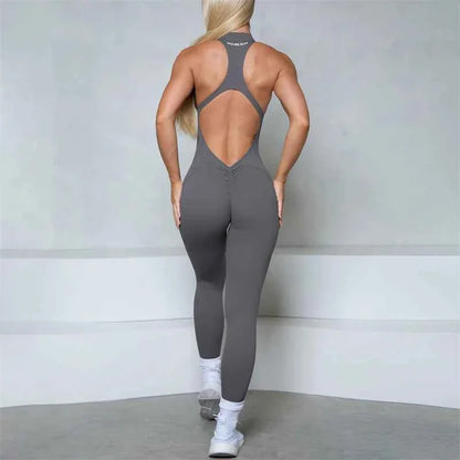 Women’s Sleeveless Zipper Jumpsuit Gym Wear