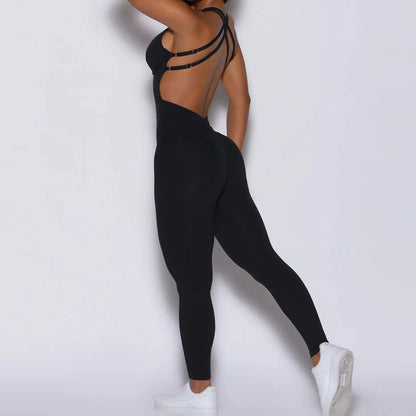 DEKM Women's Sporty Black Jumpsuit Set