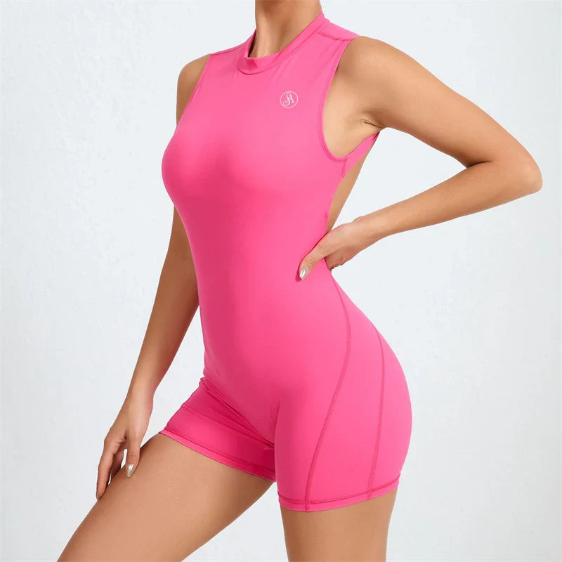 DEKM Allure Women's Backless Sport Jumpsuit Playsuit