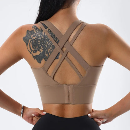 DEKM High Impact Women's Sports Bra with Back Closure