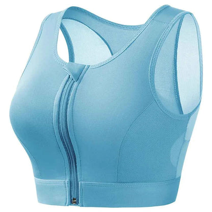 DEKM Plus Size Front Closure Sports Bra Tank Top