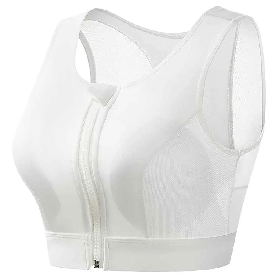 DEKM Plus Size Front Closure Sports Bra Tank Top