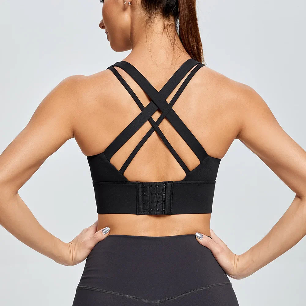 DEKM High Impact Women's Sports Bra with Back Closure