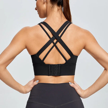 DEKM High Impact Women's Sports Bra with Back Closure