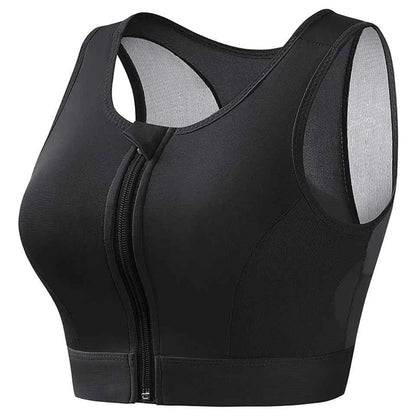 DEKM Plus Size Front Closure Sports Bra Tank Top